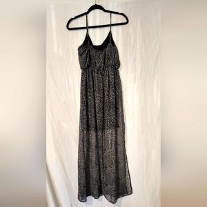 Women Black/White Spagetti String Long Dress